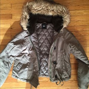 ASOS Olive Green Fur Hood Winter Coat